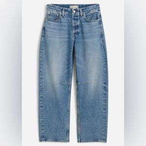 Madewell Washed Light Blue Cropped Straight Jeans